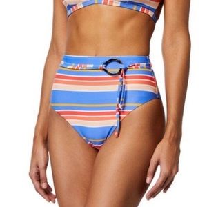 LeTarte NWT Anguilla Striped High Waist Belted Bikini Bottom